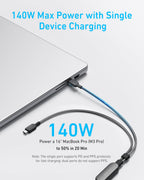 Anker cable with 140W for fast MacBook charging
