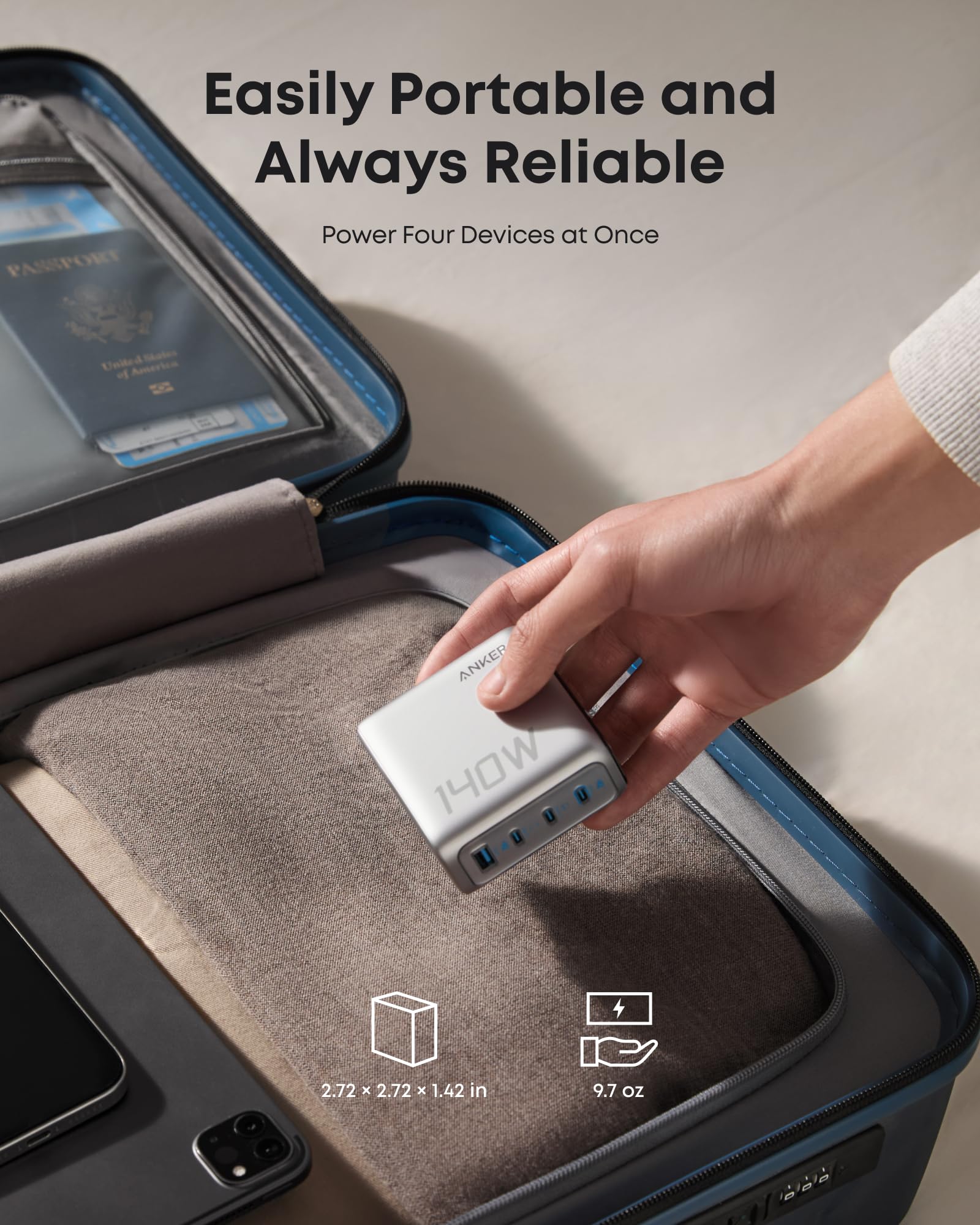 Anker Laptop Power Bank (25K, 165W, Built-In and Retractable Cables) WM