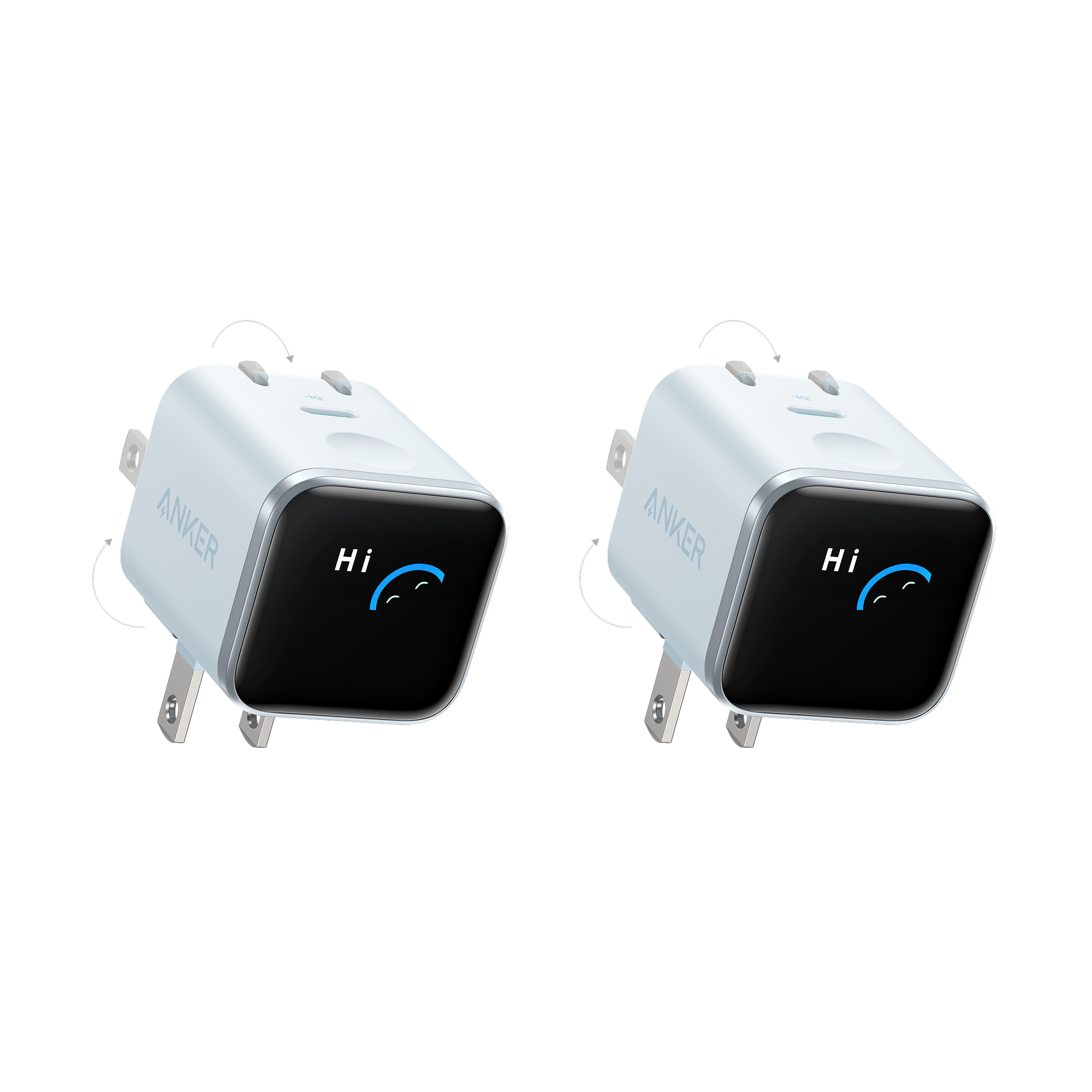 Anker Nano Charger (45W, Smart Display, 180° Foldable, 2-Pack)