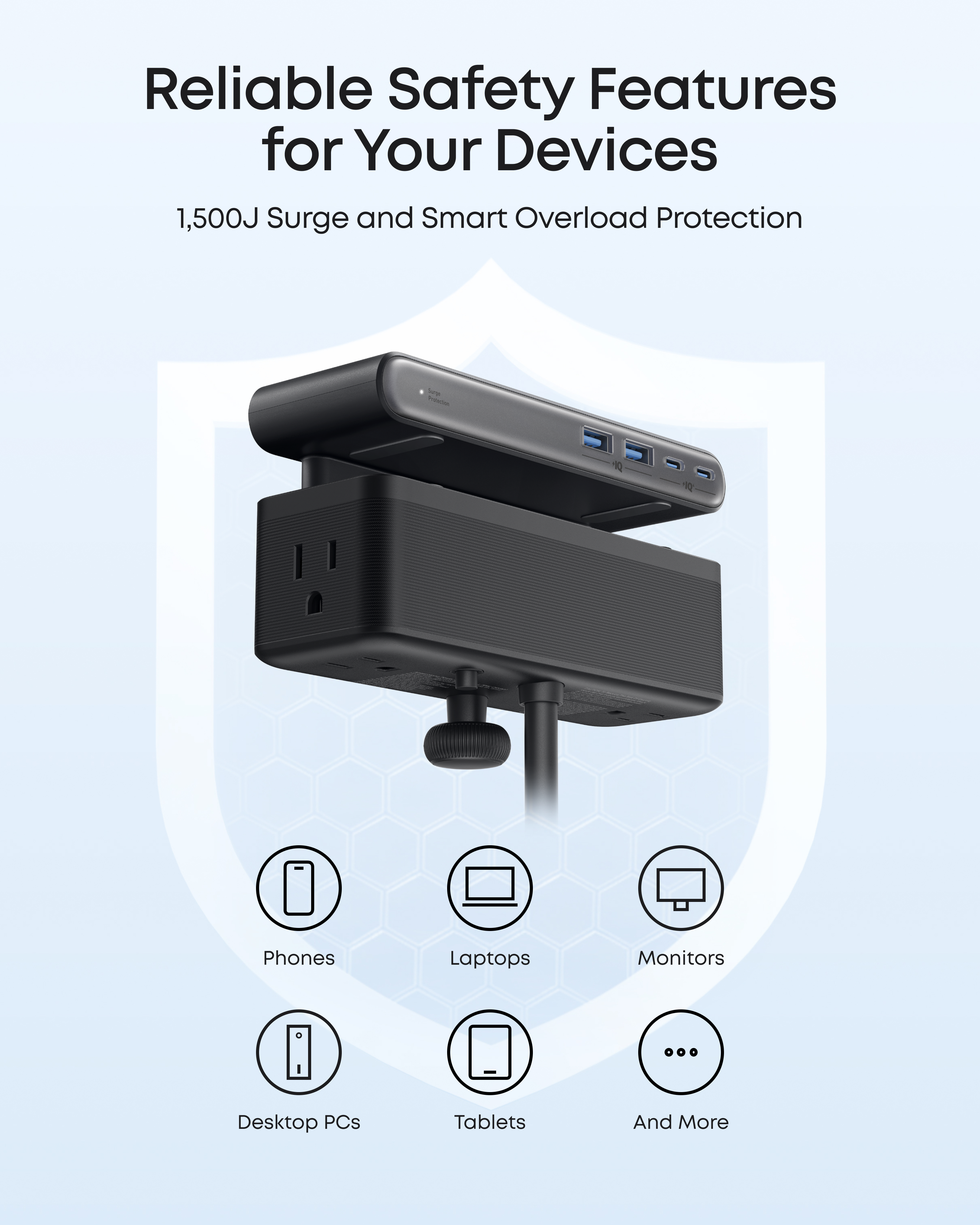 Anker Nano Power Strip (10-in-1, 70W, Clamp) WM