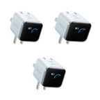 Anker Nano Charger (45W, Smart Display, 180° Foldable, 3-Pack)