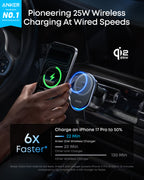 Anker Qi2 25W charger with speedy wireless charging for iPhone