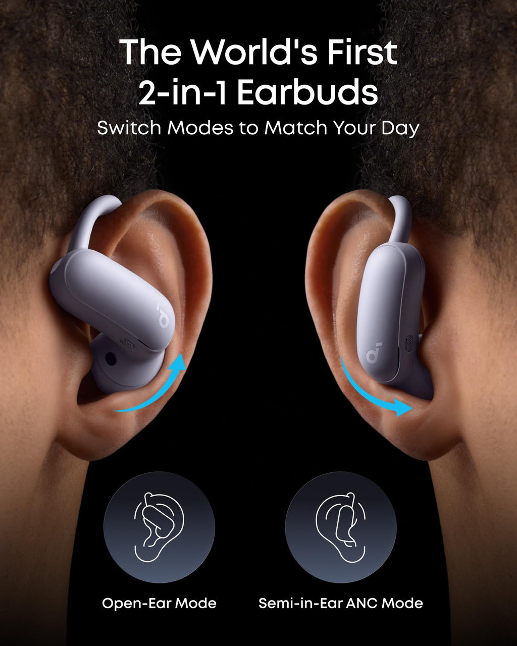 AeroFit 2 Pro｜Dual-Form Earbuds with Open-Ear and Active Noise Cancellation Form
