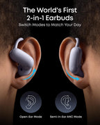 AeroFit 2 Pro｜Dual-Form Earbuds with Open-Ear and Active Noise Cancellation Form