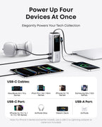 Anker Laptop Power Bank (25K, 165W, Built-In and Retractable Cables) and Anker Laptop Charger (140W, 4-Port, PD 3.1) with USB-C Cable and Anker Nano Power Bank (10K, 45W, Built-In Retractable USB-C Cable)