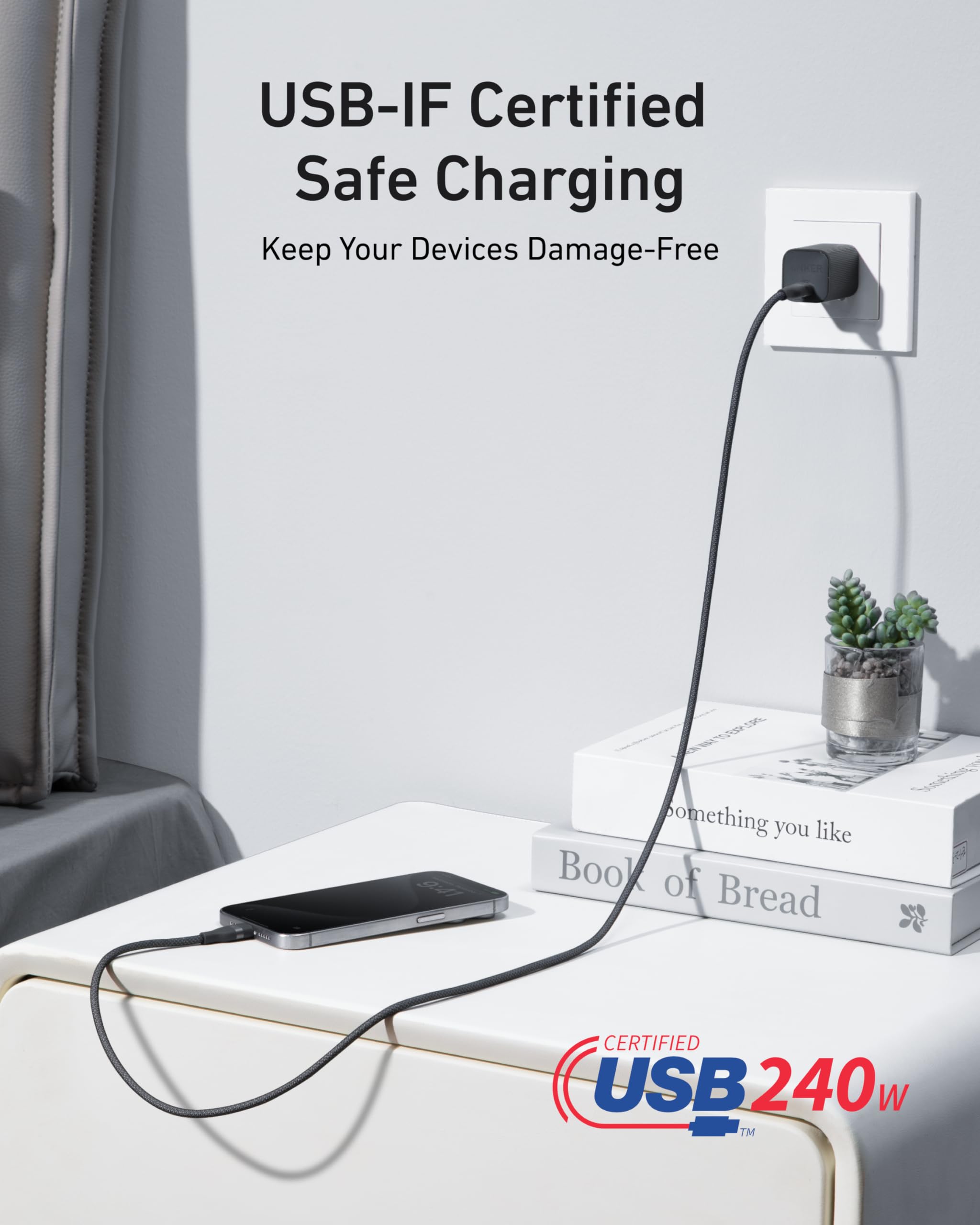 Anker Prime Charging Station (8-in-1, 240W) and USB-C to USB-C Cable (6 ft, 240W )