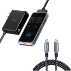 Anker Prime Charging Station (8-in-1, 240W) and Anker Prime USB-C to USB-C Cable (240W, Upcycled-Braided)