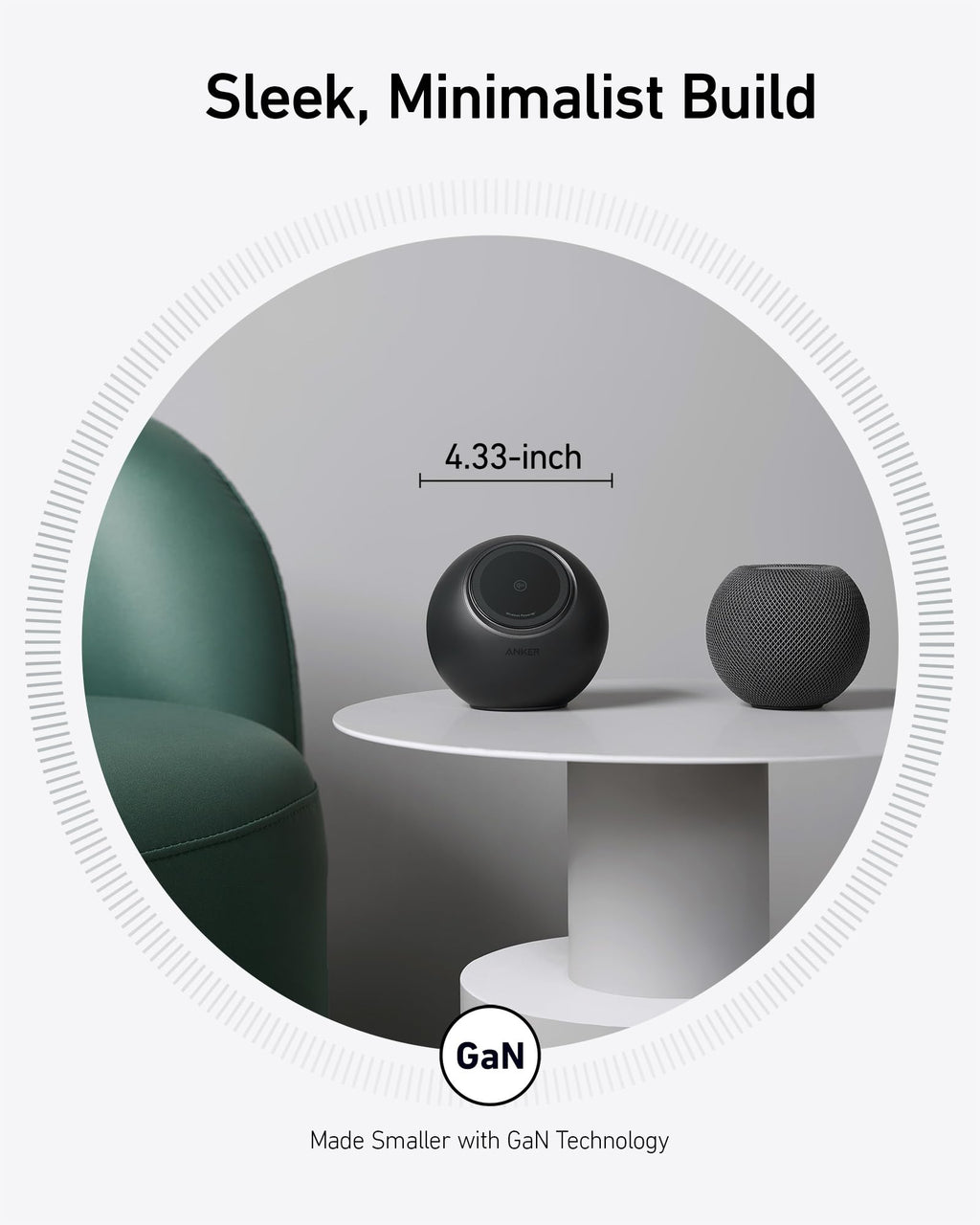 Anker round charger with GaN for minimalist spaces