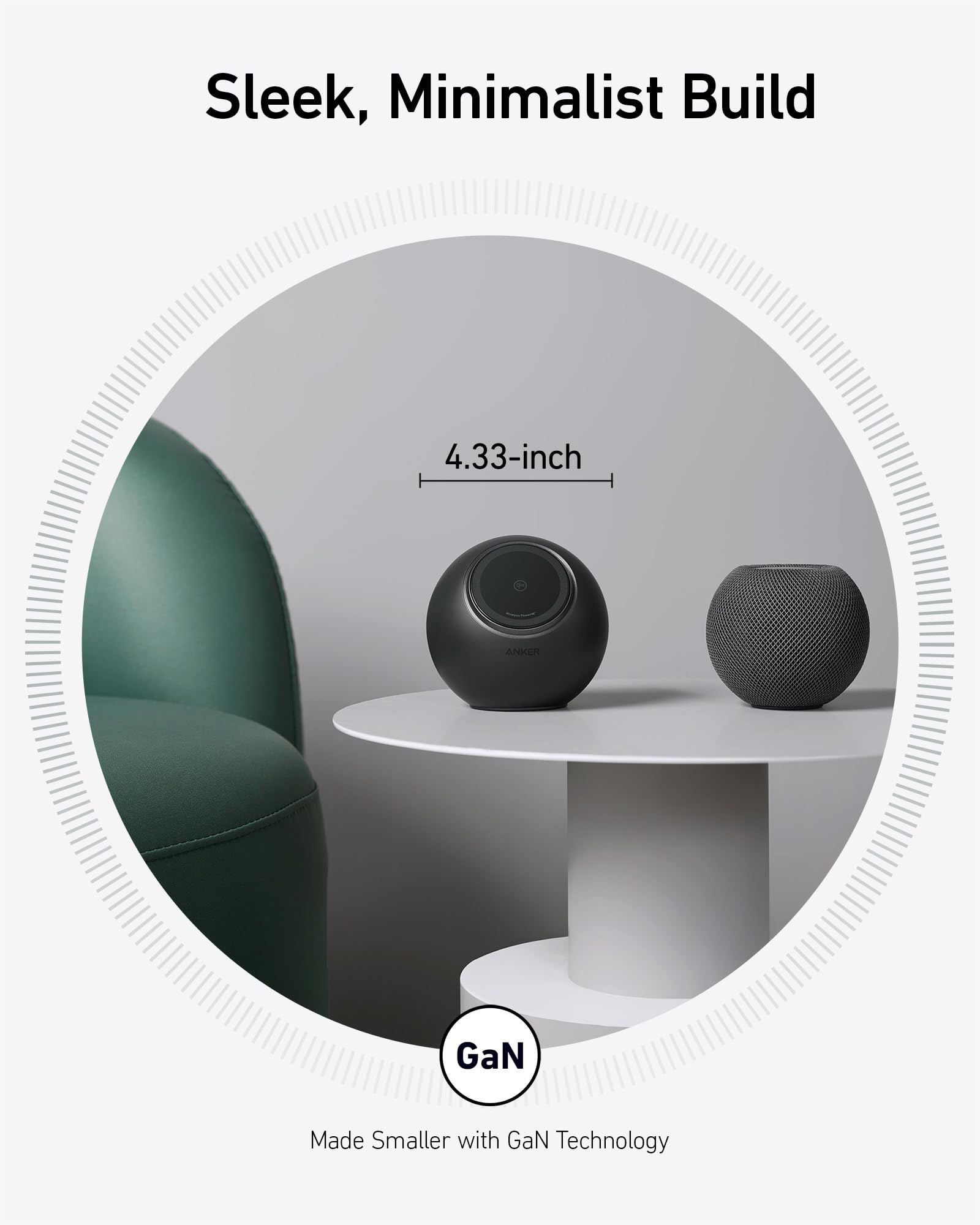 Anker round charger with GaN for minimalist spaces