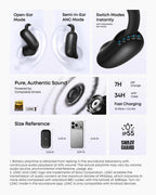 AeroFit 2 Pro｜Dual-Form Earbuds with Open-Ear and Active Noise Cancellation Form