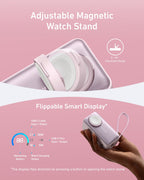 Anker with adjustable magnetic watch stand and flippable smart display