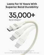 Anker cable with 35000+ bend lifespan for USB-C