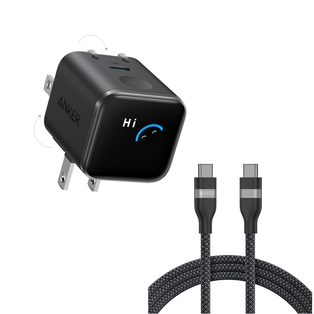 Anker Nano Charger (45W, Smart Display, 180° Foldable)