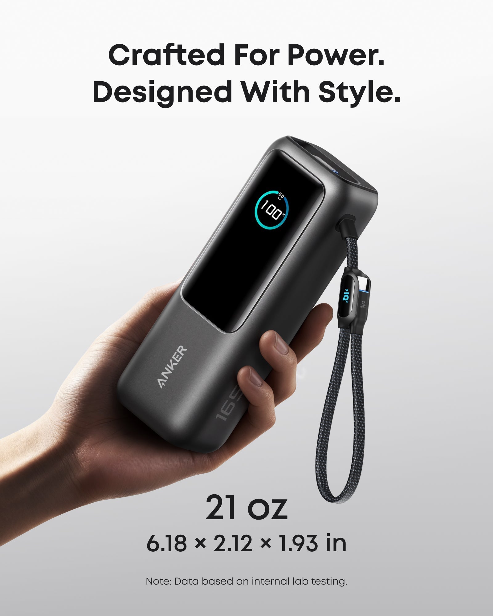 Anker Laptop Power Bank (25K, 165W, Built-In and Retractable Cables) WM