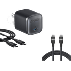 Anker Nano Charger (45W) with USB-C to USB-C Cable and Anker USB-C to USB-C Cable (6 ft, 240W, Upcycled-Braided)
