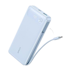 Anker with built-in cable and sleek light blue design.