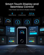 Anker charger display with smart touch controls for switching charging modes
