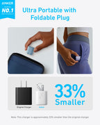 Anker charger with foldable plug for ultra portability