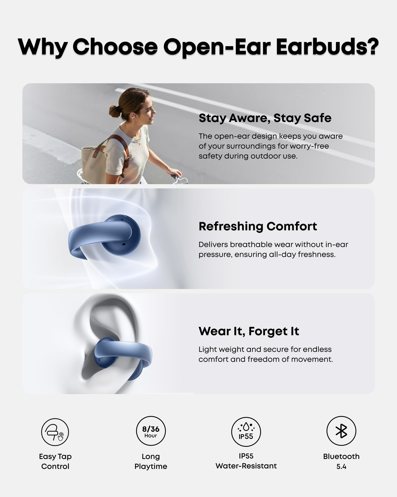 soundcore AeroClip | Open-Ear Clip-On Earbuds with Adaptive Comfort