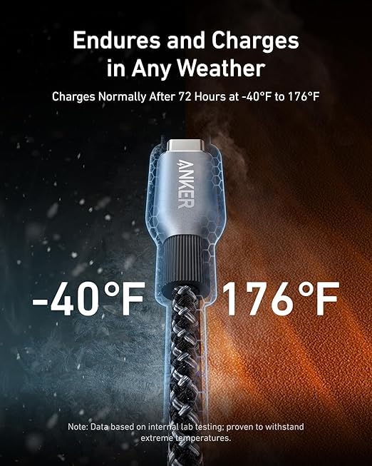 Anker cable with temperature range -40°F to 176°F for Keyword