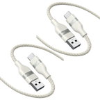 Anker USB-A to USB-C Cable (3 ft, Upcycled-Braided, 2 Pack）
