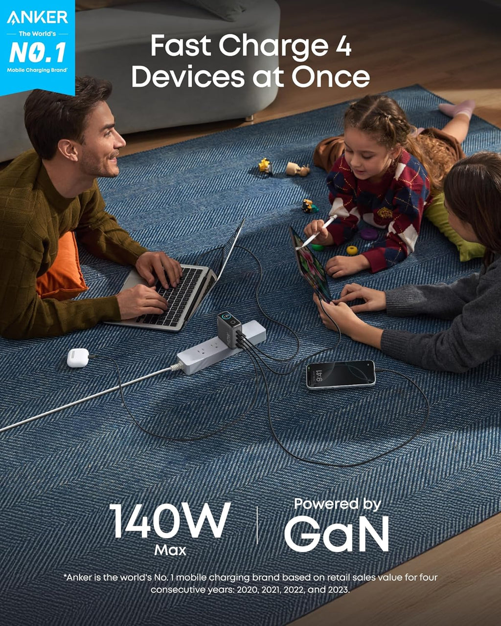 Anker Laptop Power Bank (25K, 165W, Built-In and Retractable Cables) WM