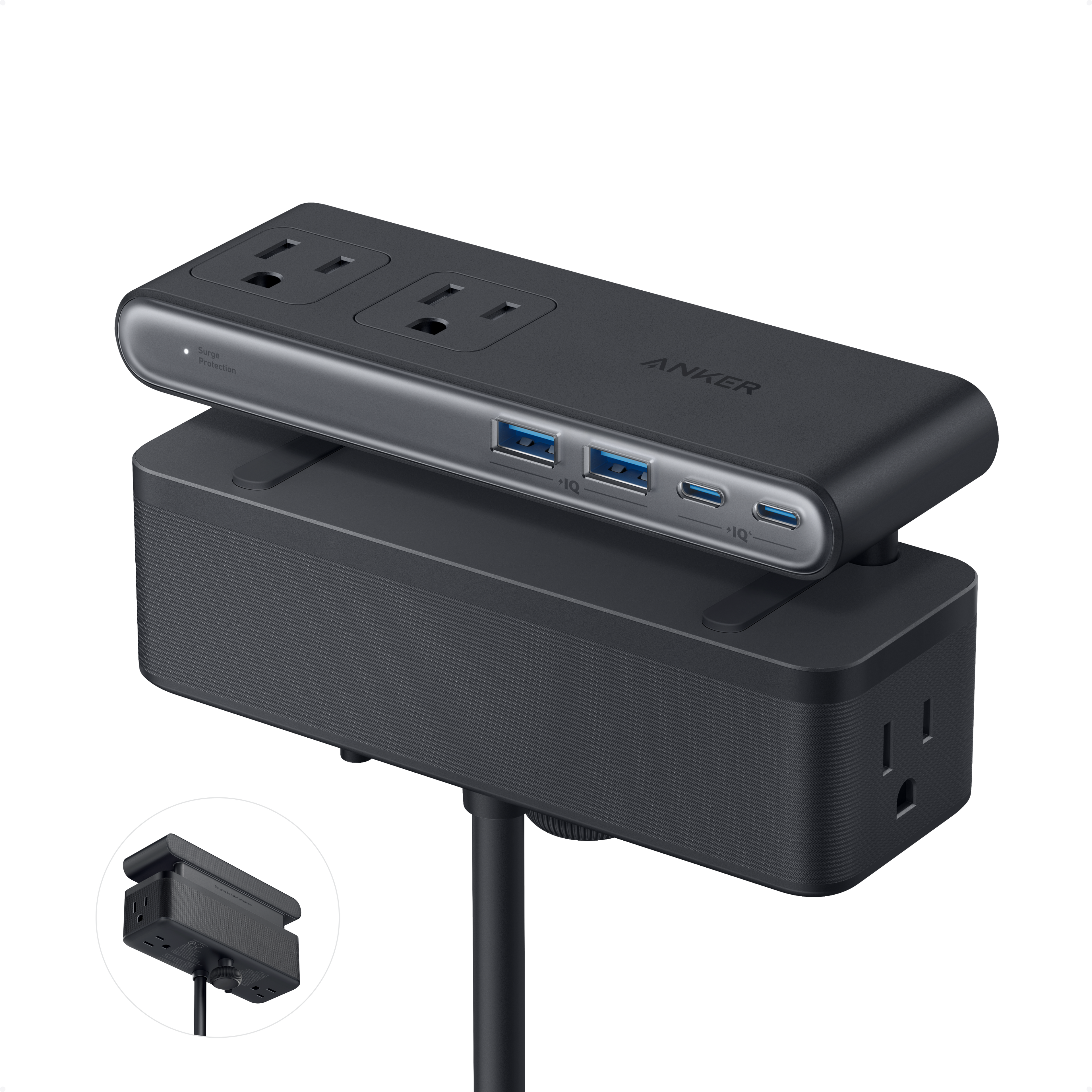 Anker Nano Power Strip (10-in-1, 70W, Clamp) WM