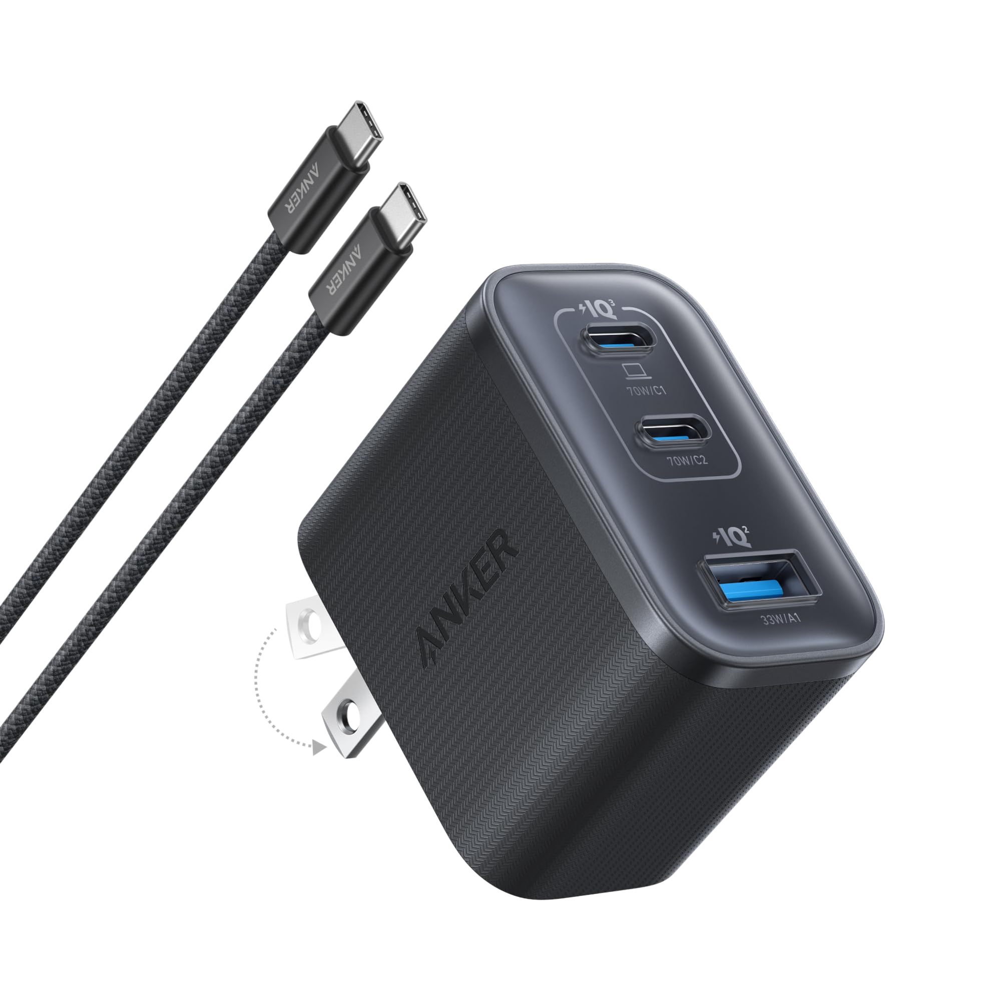 Anker charger with 3 ports for fast charging