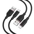 Anker 15W USB-A to USB-C Cable 2Pack (3 ft, Silicone)