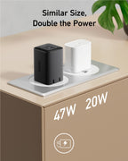 Anker charger with double power and 47W for charging.